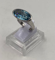 Anello Topazio azzurro