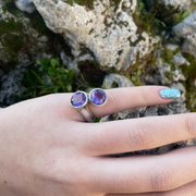 anello due pietre viola lilla roma etnico myka gioielli chiara ferragni gioielli artigianali gioielli fatti a mano negozio di gioielli a roma gioielleria a roma
