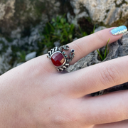 anello animale granchio rosso rubini regalo  roma etnico myka gioielli chiara ferragni gioielli artigianali gioielli fatti a mano negozio di gioielli a roma gioielleria a roma