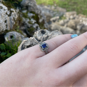 anello pietra blu montatura oro roma etnico myka gioielli chiara ferragni gioielli artigianali gioielli fatti a mano negozio di gioielli a roma gioielleria a roma.